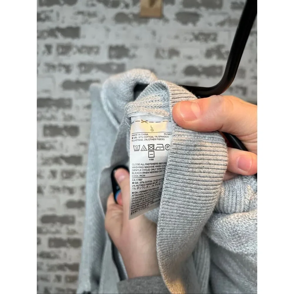 Banana Republic | men Henley gray cotton blend sweater